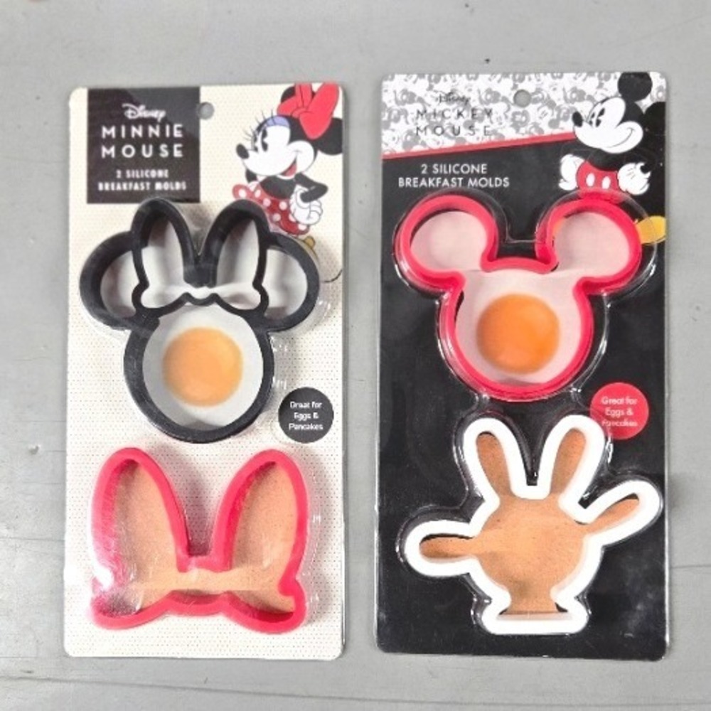 Disney Mickey & Minnie Mouse Silicone Breakfast Pancake Egg Molds New